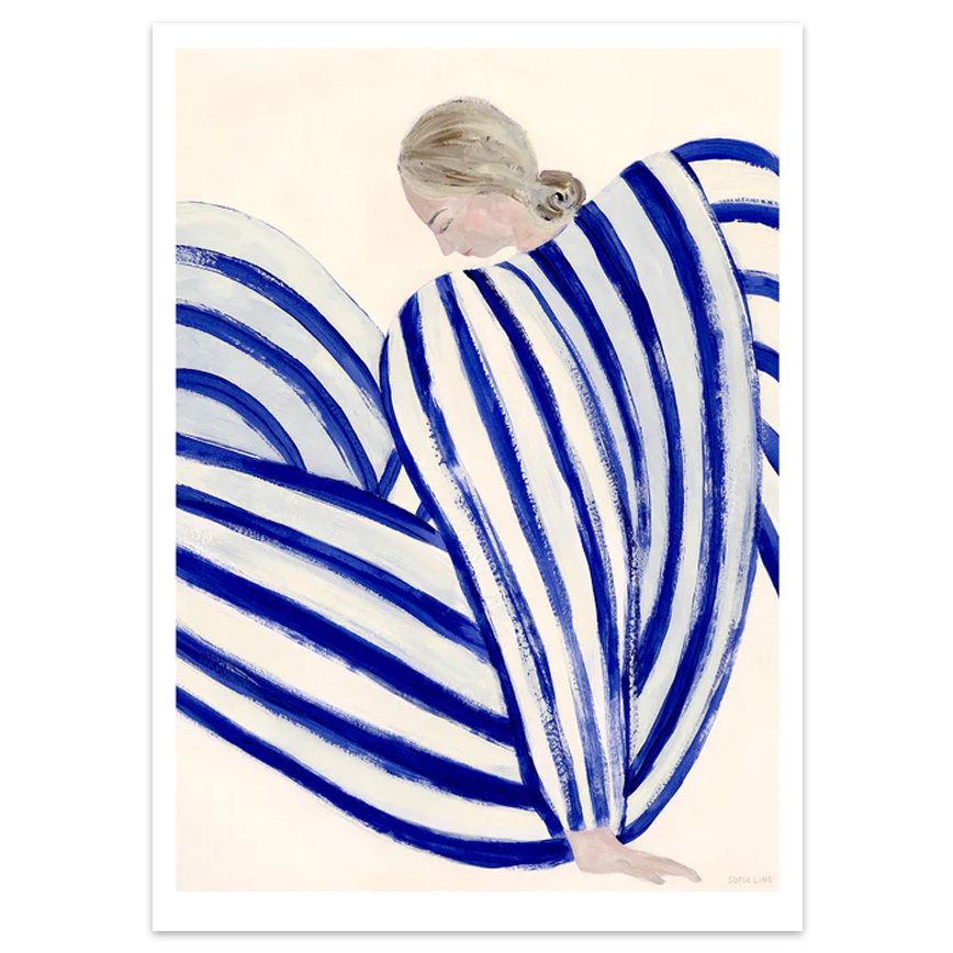 Blue Stripes Concorde Plakat Sofia Lind 50x70cm - Plakater