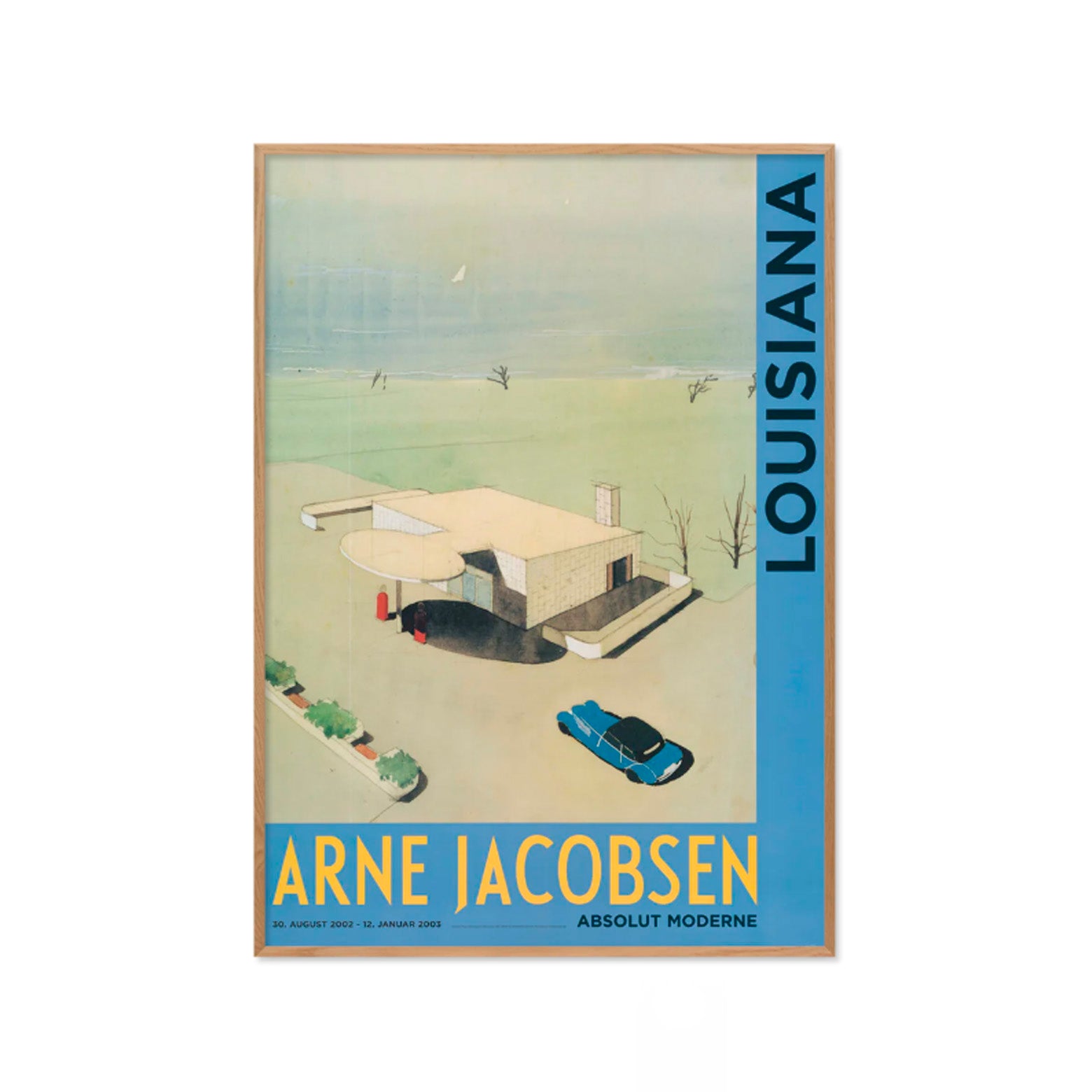 Blå, Blue Refleksfri Arne Jacobsen Skovshoved Tankstation 1937 - Plakater  - 5705326041052