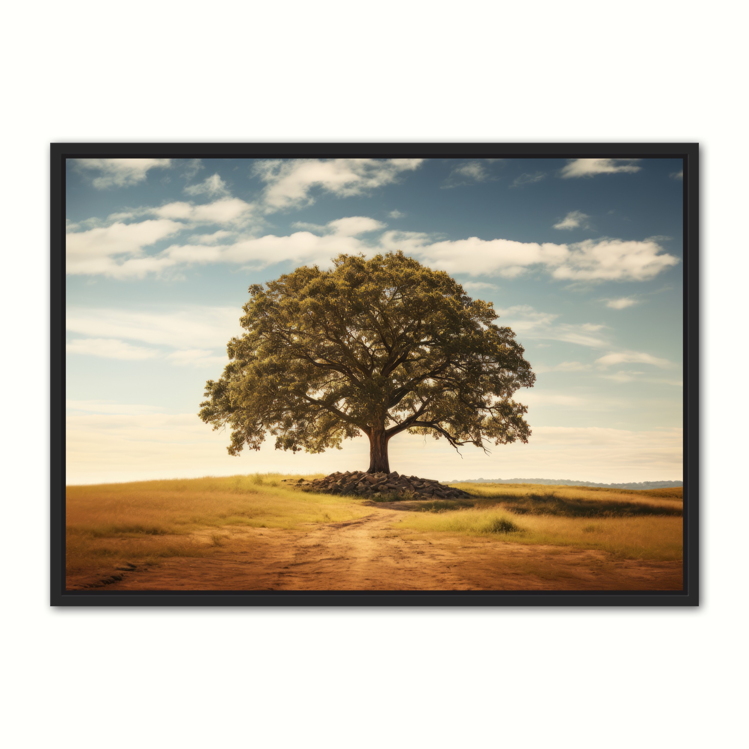 The Lonely Tree Lrred 100 Med Guld Luksus Svæveramme - Ny Plakat Plakater