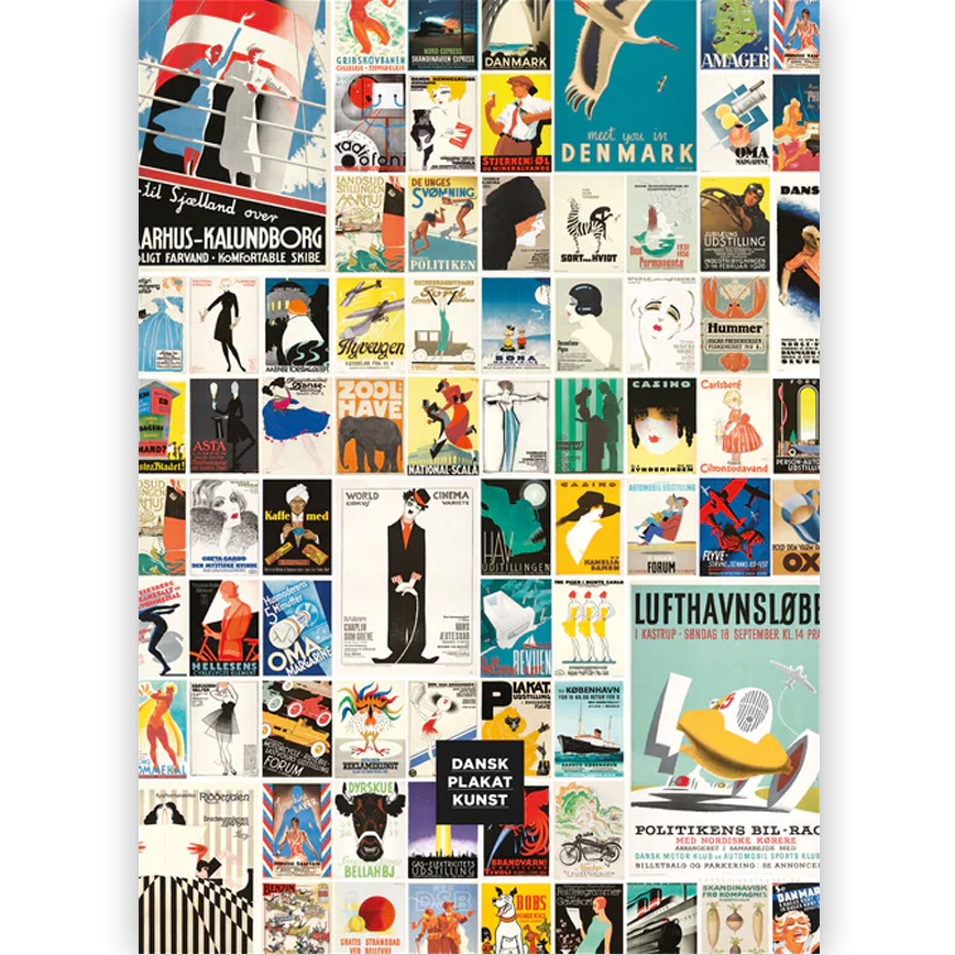 Dansk Plakat Kunst 70x100cm Collage - Plakater